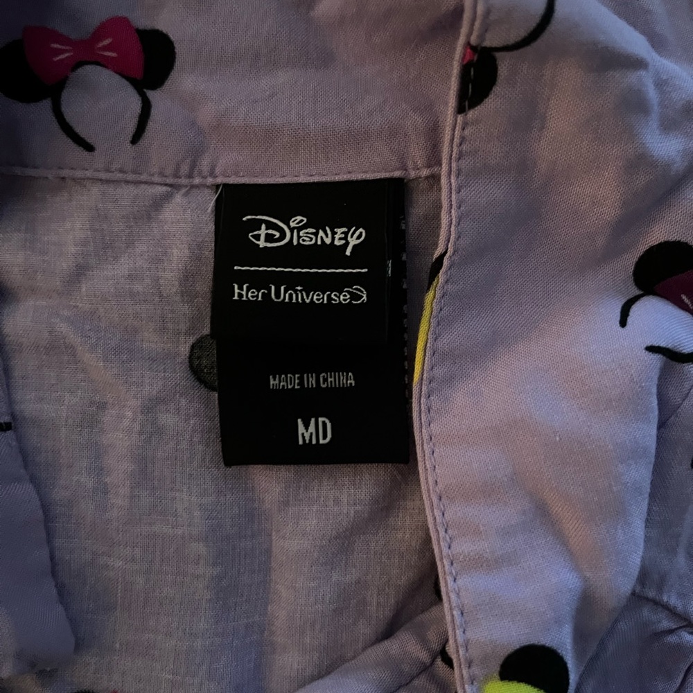 Minnie Mouse Ears button down tie top - Picture 3 of 4